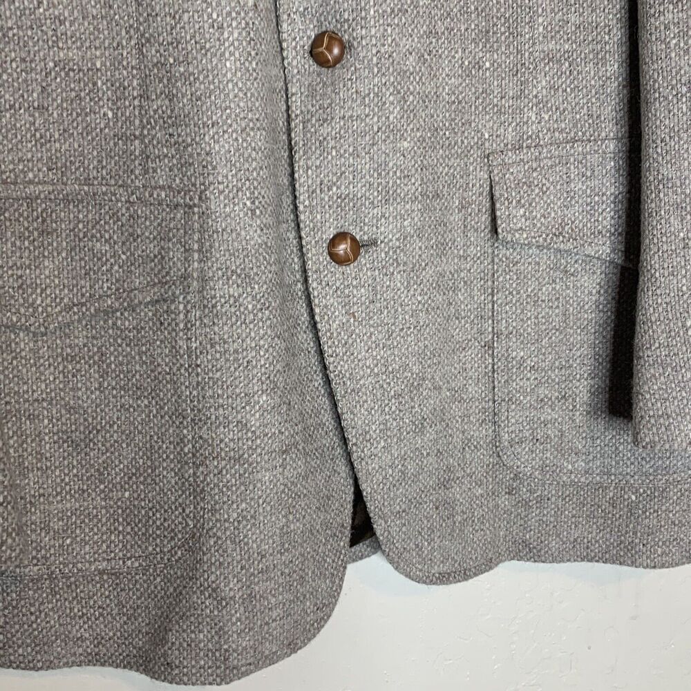 Pendleton Light Browntweed Wool Leather Western S… - image 3